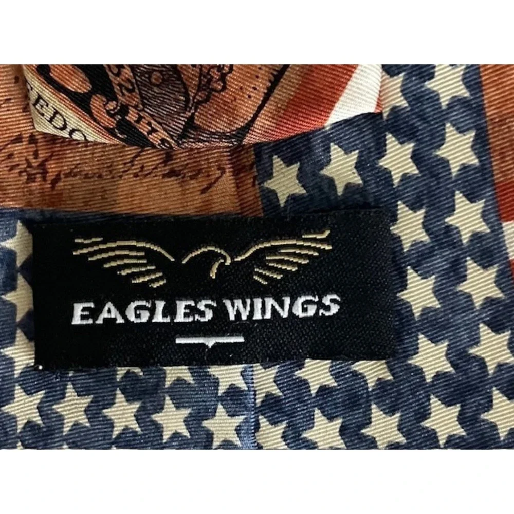 Eagle Wings Men's Necktie 100% Silk Americana USA Patriotic Pledge of Allegiance